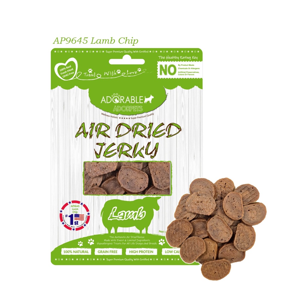 Adorable Adorpets Air Dried Lamb Chip Dog Treats 100g #9645