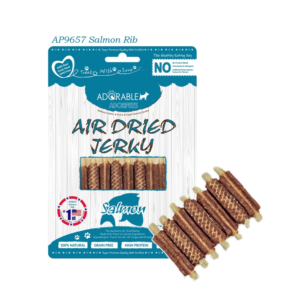 Adorable Adorpets Air Dried Salmon Rib Dog Treats 100g #9657