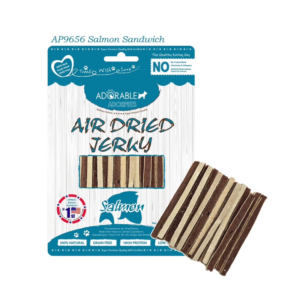 Adorable Adorpets Air Dried Salmon Sandwich Dog Treats 100g#9656