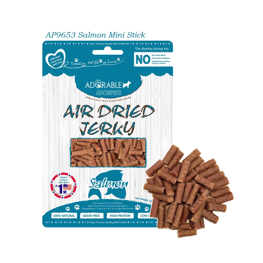 Adorable Adorpets Air Dried Salmon Mini Stick Dog Treats 100g #9653