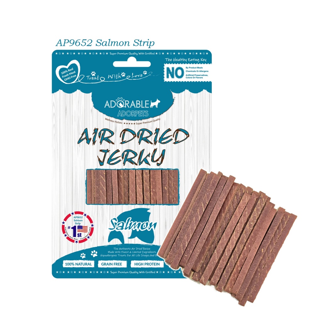 Adorable Adorpets Air Dried Salmon Strip Dog Treats 100g #9652
