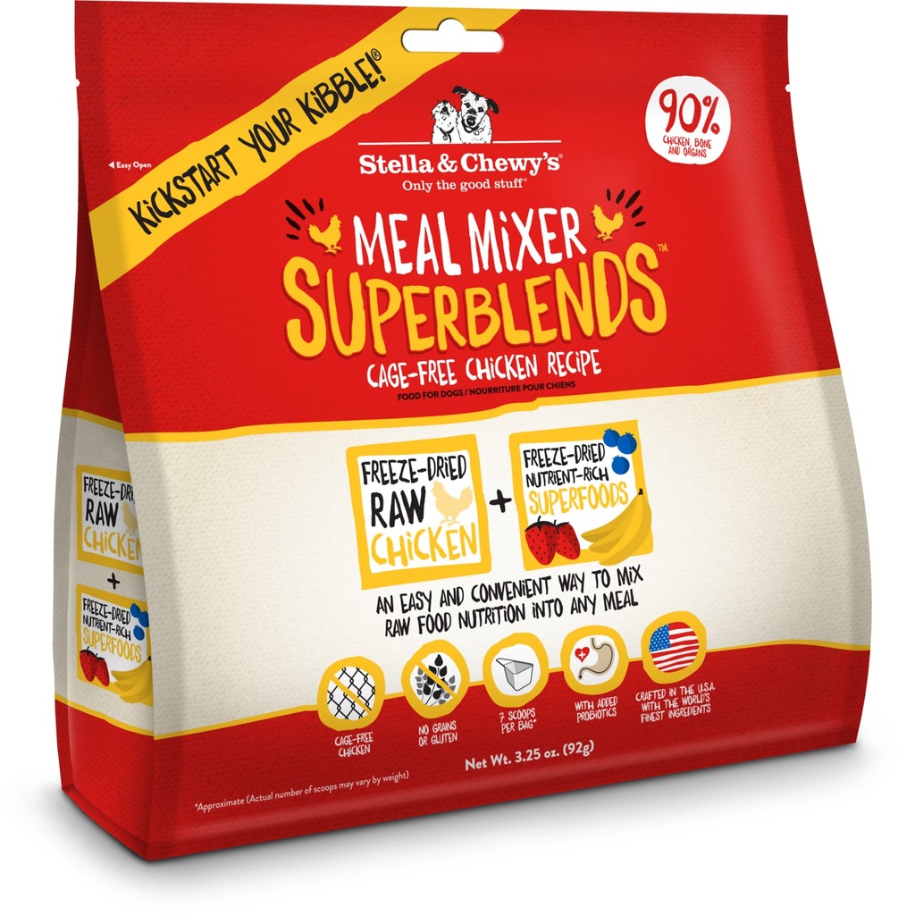 Stella's & Chewy's Superblends Meal Mixers - Small Breed Cage-Free Chicken Recipe 美國 小型犬用 乾糧伴侶+有機生果肉配方(雞肉配方) 8oz 
