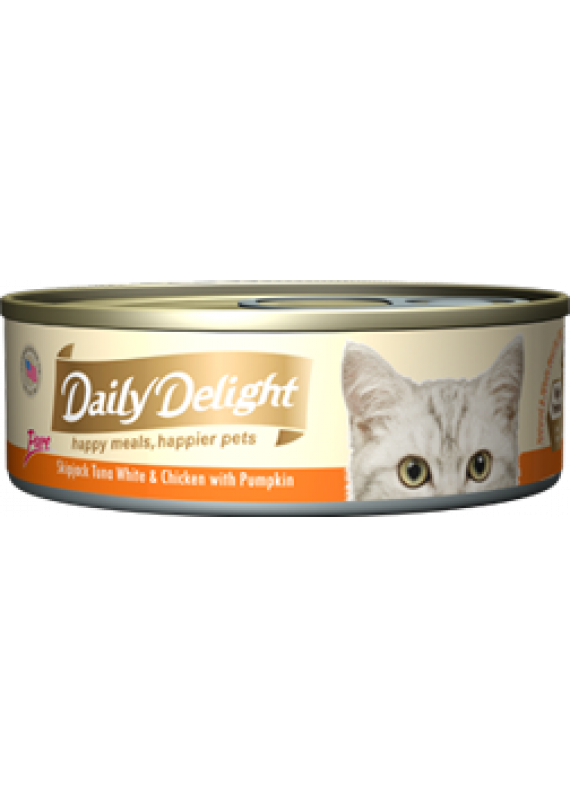 Daily Delight Skipjack Tuna White & Chicken & Pumpkin Canned Cat Food 80g #DD42