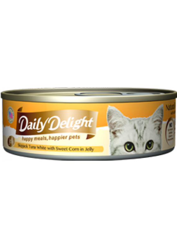 Daily Delight Skipjack Tuna White & Sweet Corn (In Jelly) Canned Cat Food 80g #DD56