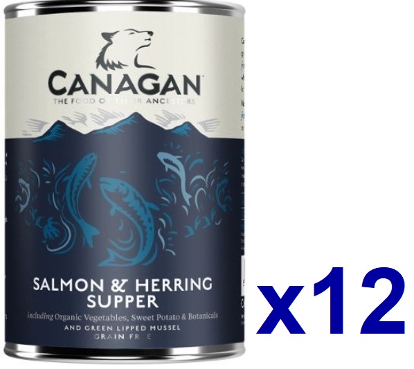 CANAGAN Salmon & Herring Formula Canned Dog Food 400G (12 Cans)