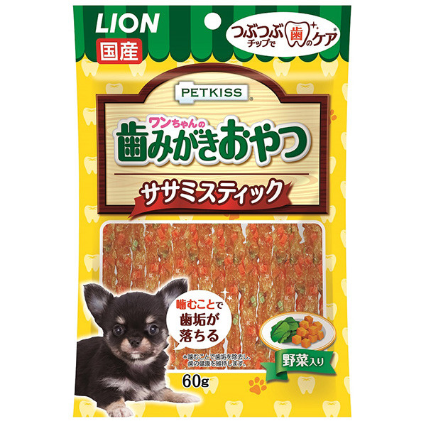 (Directly from Japan) LION PETKISS Dogs Teeth cleaning sticks (Vegetable & Chicken Flavor) 60g