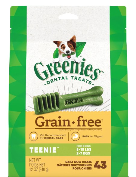 Greenies Grain Free Teenie Dental Dog Treats, 12oz (43 Treats)