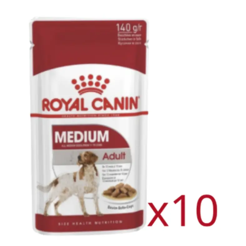 Royal Canin Dog Medium Adult (Gravy)中型成犬肉湯包140g*10包  
