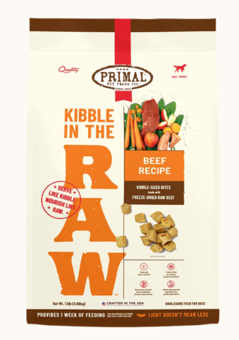Primal Kibble in the Raw Beef Recipe for Dogs 9lb