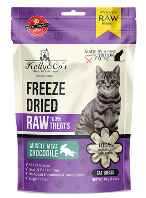 Kelly & Co's Freeze Dried Raw Treat CROCODILE MUSCLE MEAT for Cats 40g