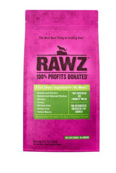 Rawz Dehydrated Chicken , turkey and chicken cereal recipe Dry Food for Adult Cat 0.79kg