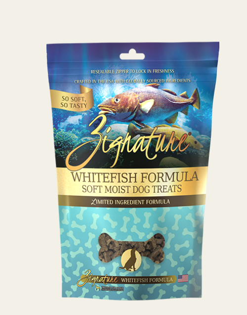 Zignature Whitefish Formula Soft Moist Treats For Dogs 4oz