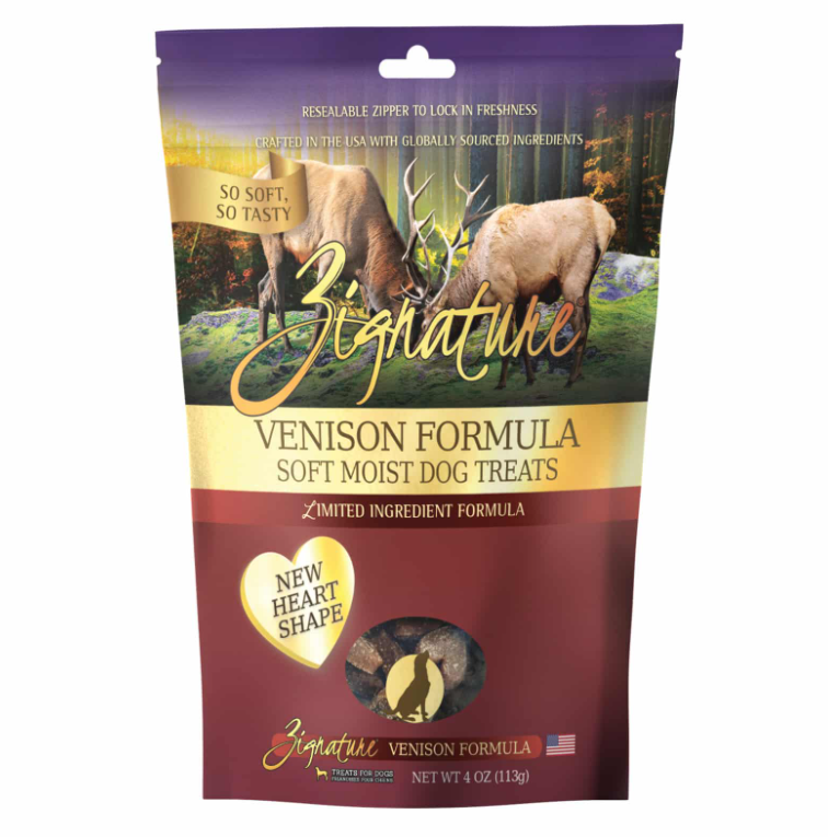 Zignature Venison Formula Soft Moist Treats For Dogs 4oz