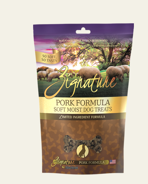 Zignature Pork Formula Soft Moist Treats For Dogs 4oz