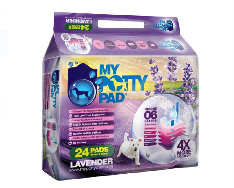 My Potty Pad Pee Pad For Dogs (Lavender) 60cmX90cm 24pcs
