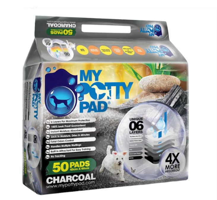 My Potty Pad 殿堂吸活性炭 寵物尿墊(原味) 45cm x 60cm 50片裝