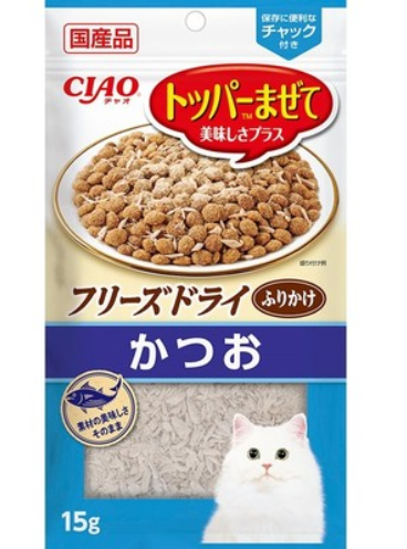 CIAO Freeze-Dried Bonito Toppers for Cats 15g #CS-232