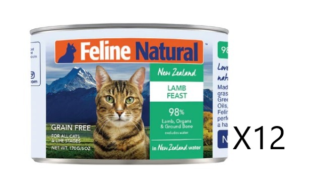 Feline Natural F9 Lamb Feast Canned Cat Food 170g x12
