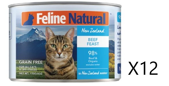 Feline Natural F9 Beef Feast Canned Cat Food 170g x12