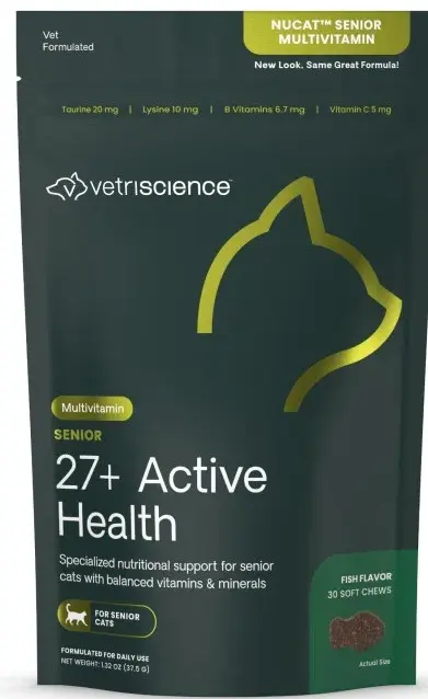 VetriScience - Nu Cat 老年貓複合維生素一口咀嚼片（30 顆咀嚼片)
