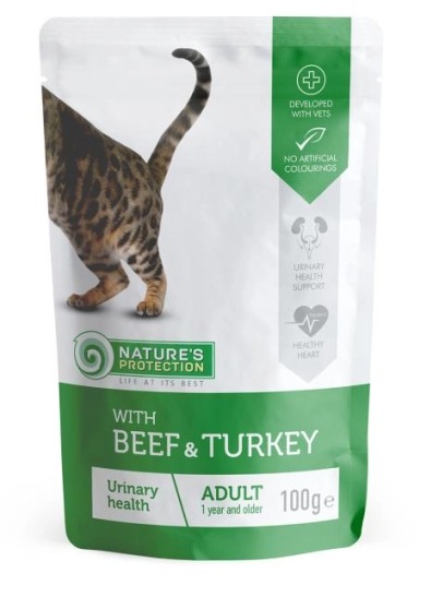 NATURE'S PROTECTION Urinary Health (Beef and Turkey flavour) Cat pouch for Adult cats 100g