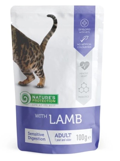 NATURE'S PROTECTION Sensitive Digestion (Lamb flavour) Cat pouch for Adult Cat 100g