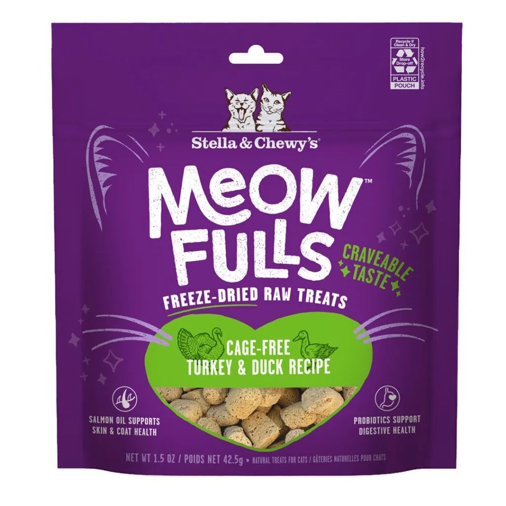 Stella & Chewy's Meow fulls Freeze-Dried Turkey & Duck Recipe Cat Treats 1.5oz