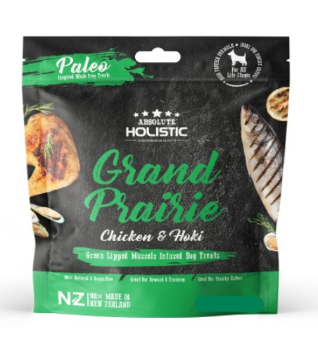 Absolute Holistic Air Dried Grand Prairie (Chicken & Hoki) Dog Treats 200g