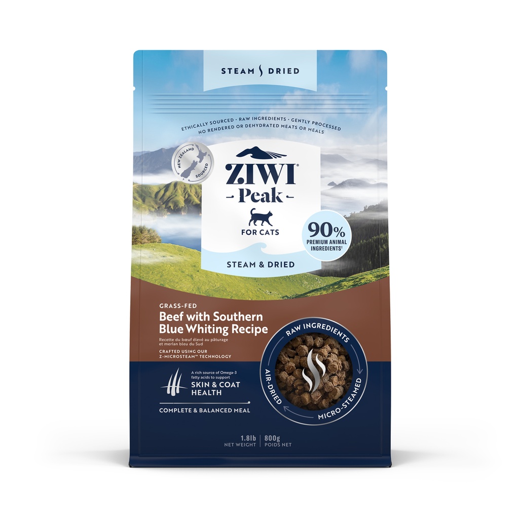 ZiwiPeak Steam & Dried Beef with Southern Blue Whiting Recipe 800g
