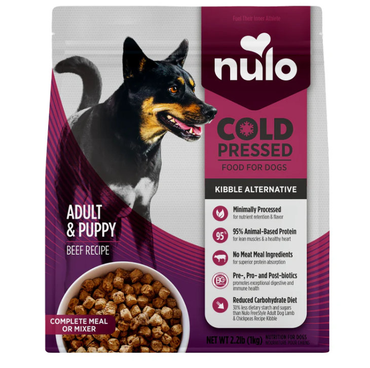 Nulo 全新冷壓配方 牛肉及羊肉味 幼犬及成犬 狗糧 1kg  