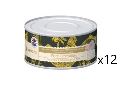 Astkatta 純鱷魚肉絲罐頭(氣管保養) 貓糧80g x12