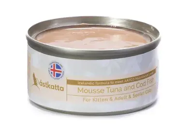 Astkatta 吞拿魚鱈魚慕絲主食罐頭 貓糧80g x12