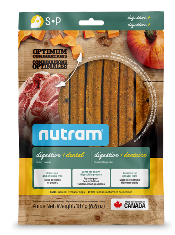 Nutram 犬用 雙功效潔齒骨(腸胃保健) - 粗條(羊肉味) 187g (6支)