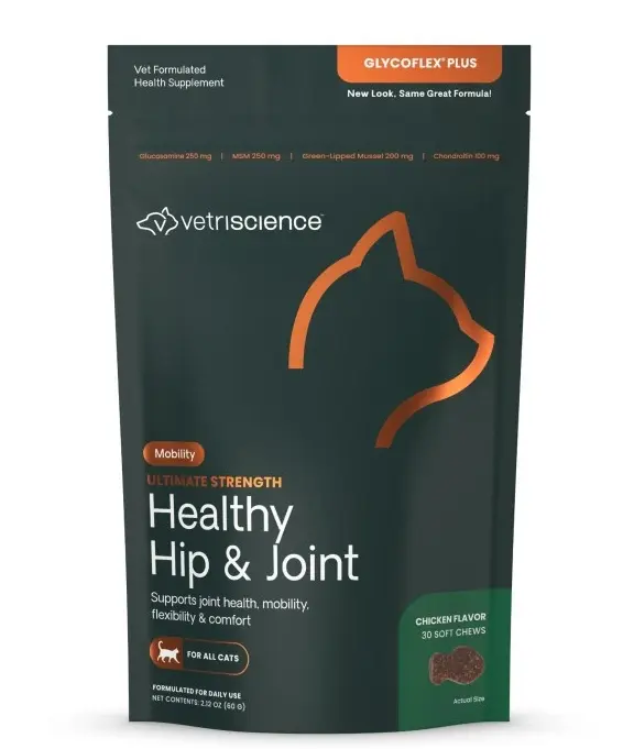 VetriScience GlycoFlex Plus 貓關節保健咀嚼肉粒 30粒  #平行進口