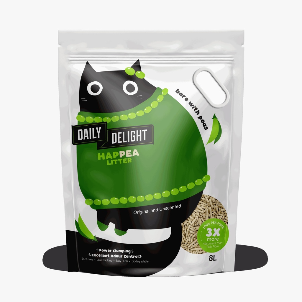 Daily Delight Happea Peas (Unscented) Cat Litter 8L