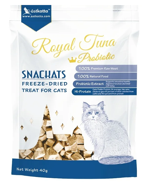 Astkatta Freeze-Dried Royal Tuna + Probiotic Toppers/Snacks for Cats 40g