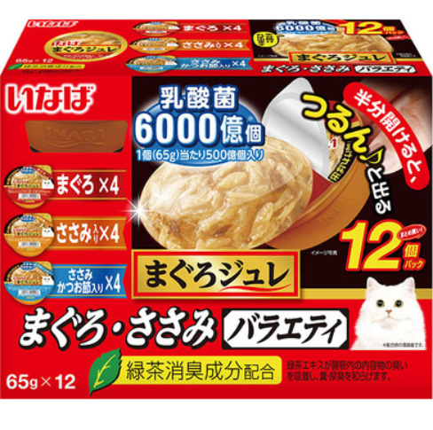 Inaba 乳酸菌吞拿魚凍 吞拿魚,雞肉Party 65g x12 #IMC-203