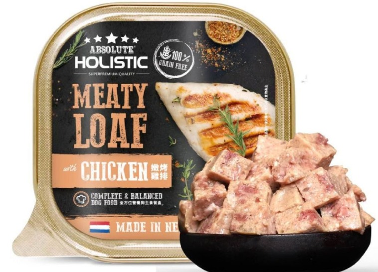 Absolute Holistic 全方位營養無穀物 厚切嫩烤雞排 狗主食餐盒 狗罐頭100g 