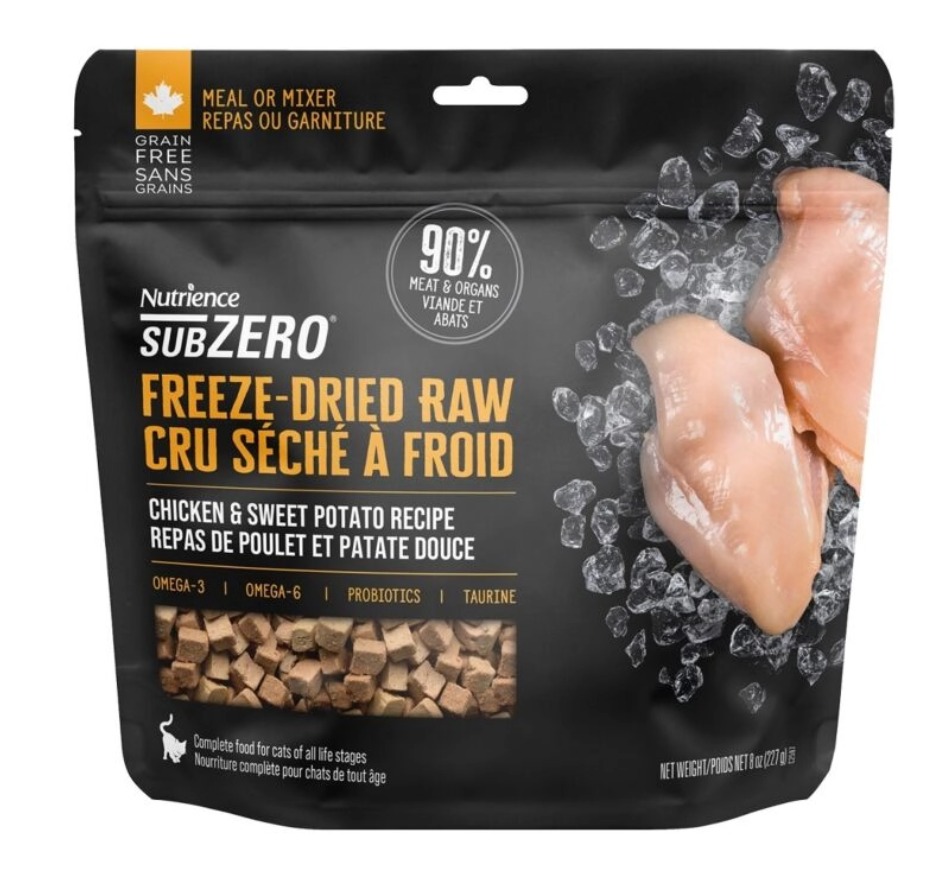 Nutrience SubZero 全天然凍乾 鮮雞肉和甘薯 全貓糧 227g #C2587
