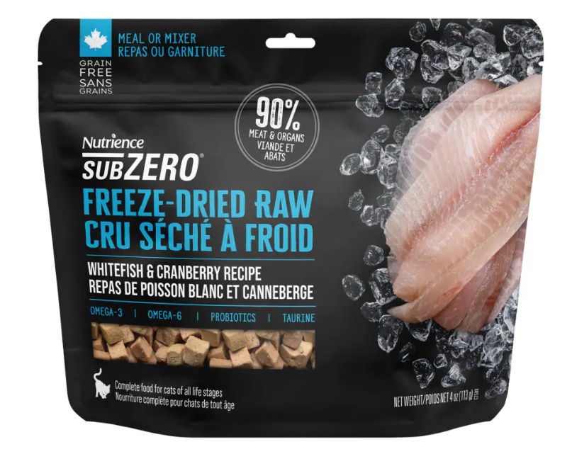 Nutrience SubZero Freeze Dried Whitefish & Cranberry Whole Cat Food 113g #C2588