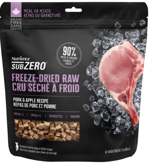 Nutrience SubZero 全天然凍乾 豚肉和蘋果 全犬狗糧 369g #D6227