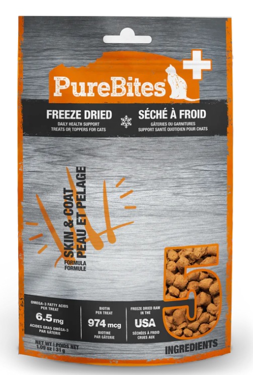 PureBites Skin & Coat Functional Freeze Dried Cat Treats 31g