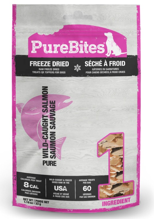 PureBites Freeze Dried Salmon Dog Treats 33g