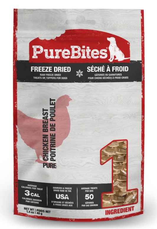 PureBites Freeze Dried Chicken Breast Dog Treats 40g