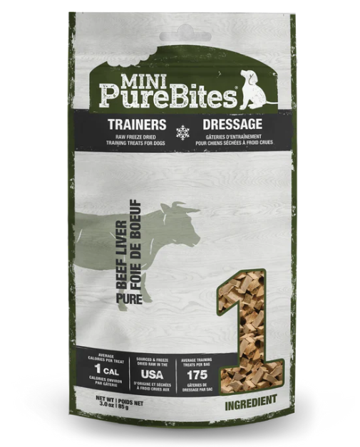 PureBites Freeze Dried Beef Liver Mini Bites Dog Treats 85g