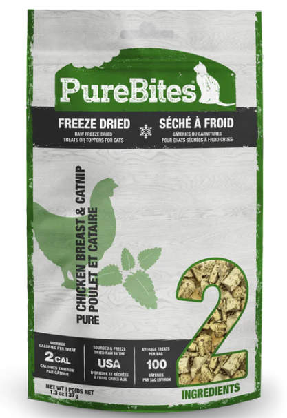 PureBites Freeze Dried Chicken & Catnip Cat Treats 37g