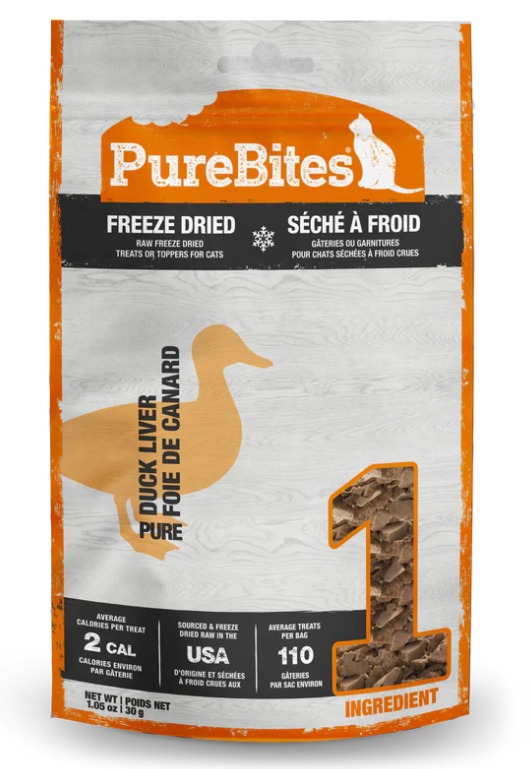 PureBites Freeze Dried Duck Liver Cat Treats 30g