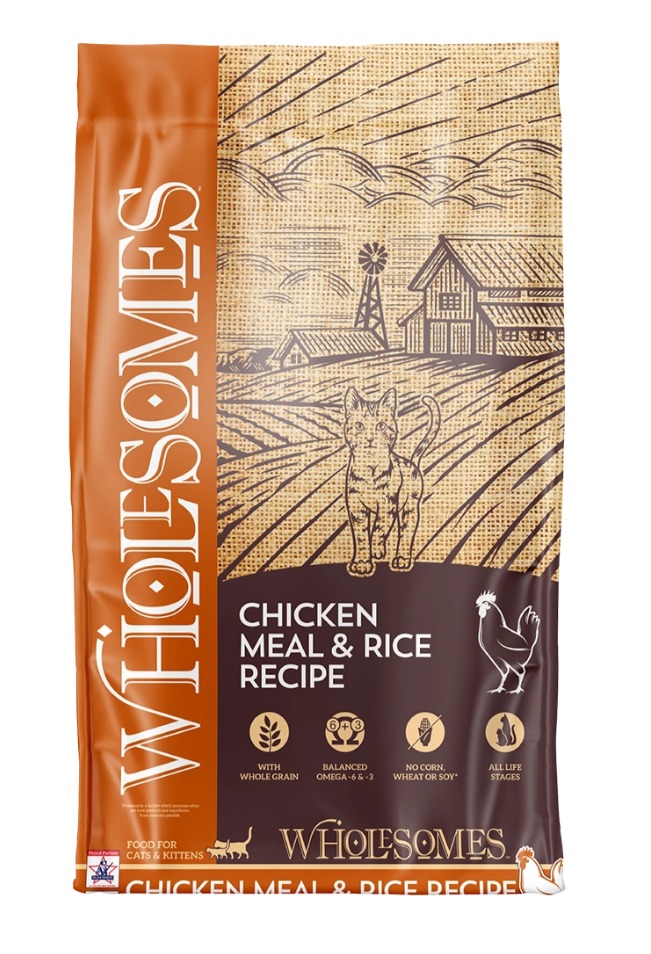 Wholesomes Chicken Meal & Rice Flavor Dry Cat Food 15lb