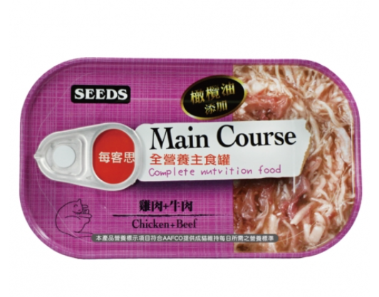 SEEDS Main Course 雞肉+牛肉 全營養主食貓糧 貓罐頭115g 