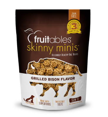 Fruitables Skinny Minis Grilled Bison Flavor Dog Treats 5oz
